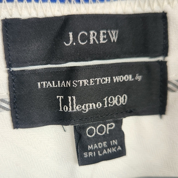 J. Crew Tollegno 1900 Cameron Career Slim Crop Italian Wool Pants Blue 00P - Picture 12 of 14
